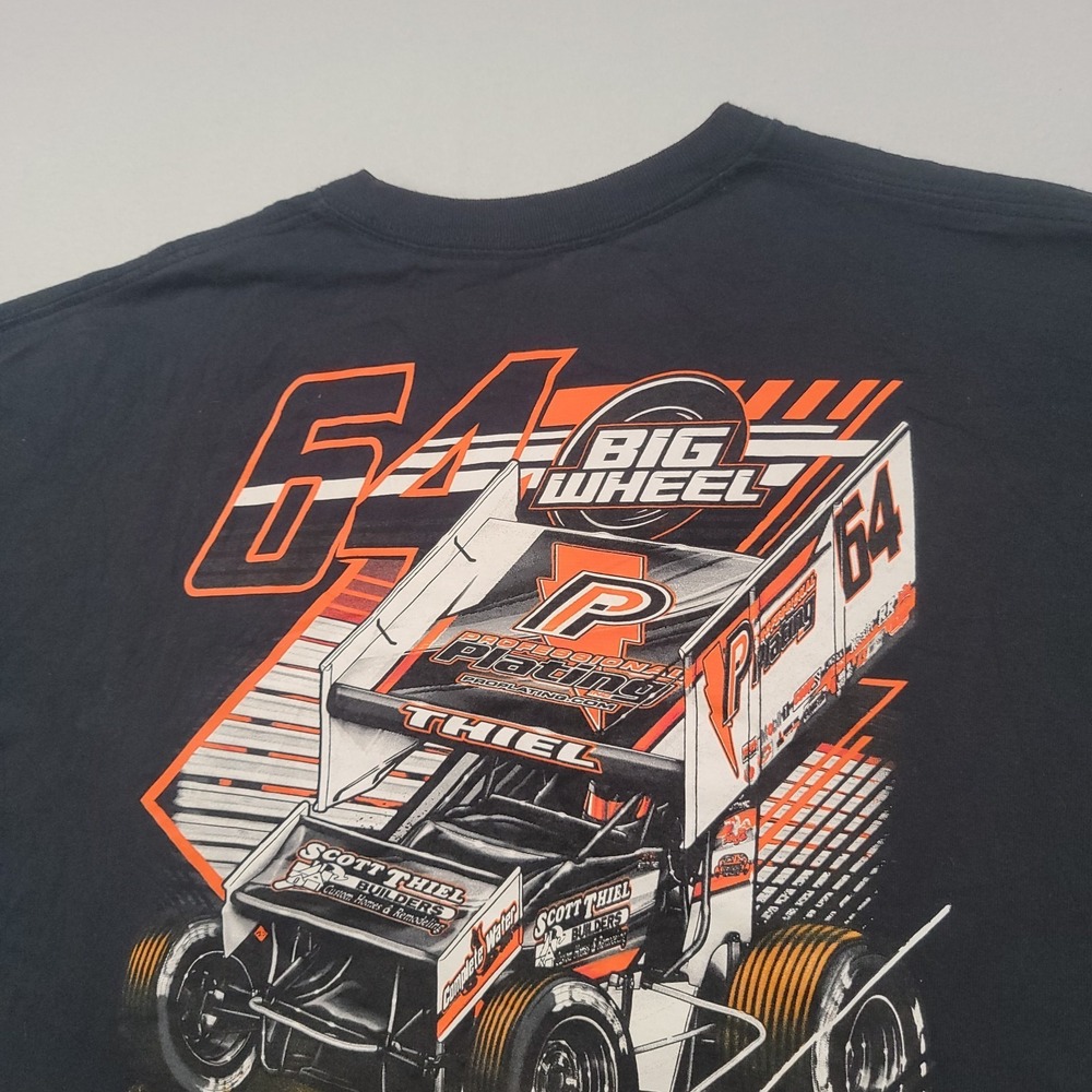 Scotty Thiel Big Wheel Racing Shirt Men 2XL Black Sprint Car Graphic‎ Tee